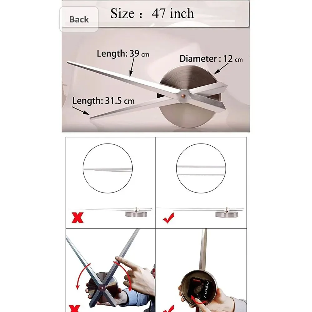 3D DIY Large Wall Clocks for Living Room Decor(Gold) Office Bedroom Stickers